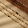 Wholesale Geometric Emerald Zircon Goldplated Stainless Steel Bracelet For Women And Unisex