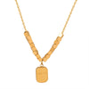Wholesale Geometric English Letter Square Pendant Beaded Titanium Steel Necklace With Electroplated Design For Unisex