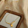 Wholesale Geometric English Letter Square Pendant Beaded Titanium Steel Necklace With Electroplated Design For Unisex