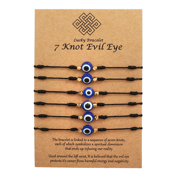 Wholesale Geometric Evil Eye Woven Adjustable Bracelet With Electroplating