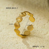 Wholesale Geometric Fan Shape Stainless Steel Open Ring 18K Gold Plated Electroplated For Women