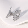 Wholesale Geometric Fan Shaped Cut Out Stainless Steel Open Ring With Retro Design And Electroplating Adjustable And Non Fading