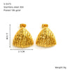 Wholesale Geometric Fanshaped Electroplated Titanium Steel Earrings For Women