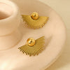 Wholesale Geometric Fanshaped Stainless Steel Electroplated Earrings For Women