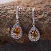 Wholesale Geometric Fashion S925 Sterling Silver Natural Gemstone Amethyst Citrine Topaz Earrings For Women