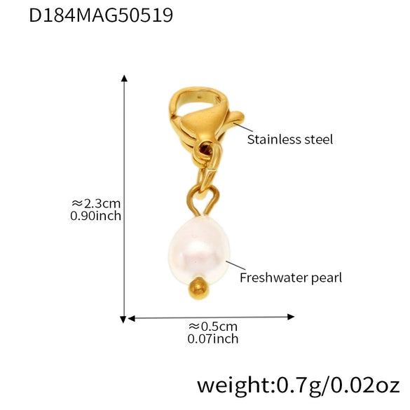 Wholesale Geometric Ferris Wheel Natural Freshwater Pearl Conch Shell Electroplated Stainless Steel Bracelet Anklet For Women