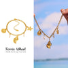 Wholesale Geometric Ferris Wheel Natural Freshwater Pearl Conch Shell Electroplated Stainless Steel Bracelet Anklet For Women