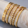 Wholesale Geometric Fivepointed Star And Heartshaped Zircon Inlay Stainless Steel Electroplated Bracelet Set