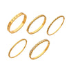 Wholesale Geometric Fivepointed Star And Heartshaped Zircon Inlay Stainless Steel Electroplated Bracelet Set