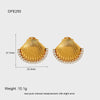 Wholesale Geometric Flower Shell Stainless Steel Earrings With Diamonds 18K Gold Plated For Women