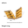 Wholesale Geometric Flower Shell Stainless Steel Earrings With Diamonds 18K Gold Plated For Women