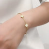 Wholesale Geometric Fourleaf Clover S925 Sterling Silver Electroplated Bracelet For Women