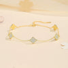 Wholesale Geometric Fourleaf Clover S925 Sterling Silver Electroplated Bracelet For Women