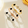 Wholesale Geometric Fourleaf Clover Titanium Steel Rose Gold Electroplated Women's Bracelet