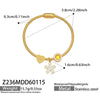 Wholesale Geometric Full Diamond Zircon Pendant Bracelet Set Stainless Steel 18K Gold Plated Jewelry