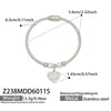 Wholesale Geometric Full Diamond Zircon Pendant Bracelet Set Stainless Steel 18K Gold Plated Jewelry