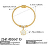 Wholesale Geometric Full Diamond Zircon Pendant Bracelet Set Stainless Steel 18K Gold Plated Jewelry