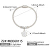 Wholesale Geometric Full Diamond Zircon Pendant Bracelet Set Stainless Steel 18K Gold Plated Jewelry