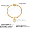 Wholesale Geometric Full Diamond Zircon Pendant Bracelet Set Stainless Steel 18K Gold Plated Jewelry