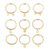 Wholesale Geometric Full Diamond Zircon Pendant Bracelet Set Stainless Steel 18K Gold Plated Jewelry