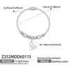 Wholesale Geometric Full Diamond Zircon Pendant Bracelet Set Stainless Steel 18K Gold Plated Jewelry