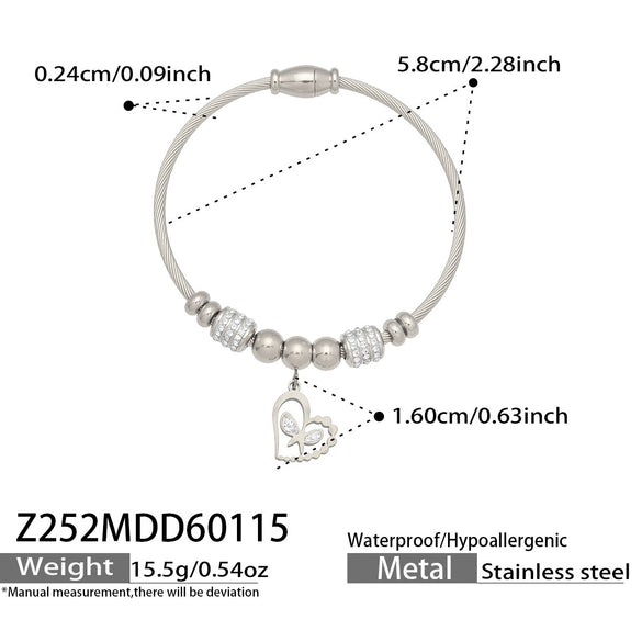 Wholesale Geometric Full Diamond Zircon Pendant Bracelet Set Stainless Steel 18K Gold Plated Jewelry