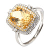 Wholesale Geometric Gem Set 925 Sterling Silver Ring For Women