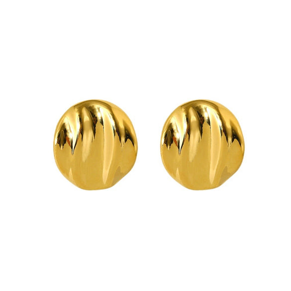 Wholesale Geometric Gold Electroplated 316L Stainless Steel Irregular Gloss Stud Earrings For Women
