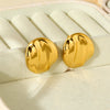 Wholesale Geometric Gold Electroplated 316L Stainless Steel Irregular Gloss Stud Earrings For Women