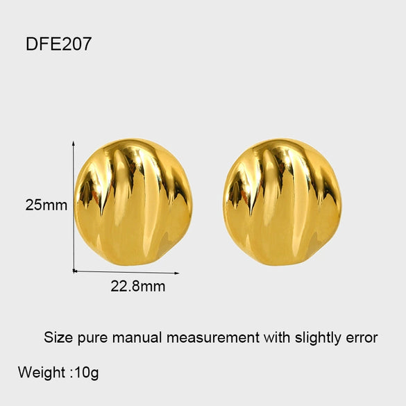 Wholesale Geometric Gold Electroplated 316L Stainless Steel Irregular Gloss Stud Earrings For Women
