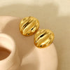 Wholesale Geometric Gold Electroplated 316L Stainless Steel Irregular Gloss Stud Earrings For Women