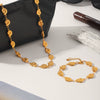 Wholesale Geometric Gold Plated Stainless Steel Conch Bracelet And Necklace For Women