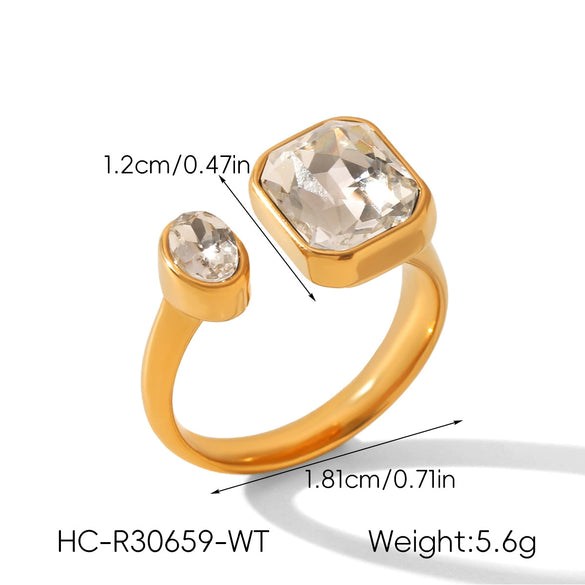 Wholesale Geometric Gold Plated Stainless Steel Rings For Women