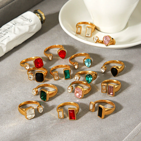 Wholesale Geometric Gold Plated Stainless Steel Rings For Women