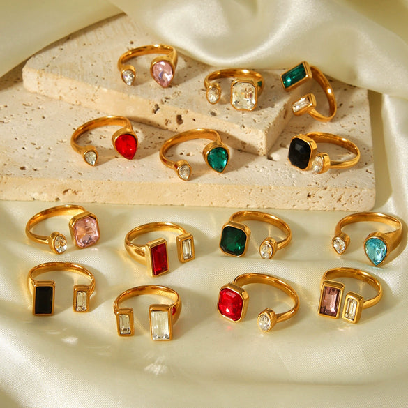 Wholesale Geometric Gold Plated Stainless Steel Rings For Women