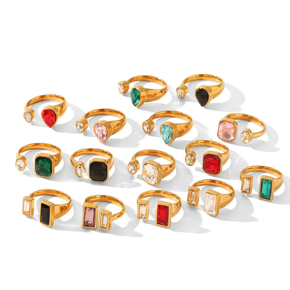 Wholesale Geometric Gold Plated Stainless Steel Rings For Women