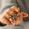 Wholesale Geometric Gold Plated Stainless Steel Rings For Women