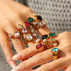Wholesale Geometric Gold Plated Stainless Steel Rings For Women