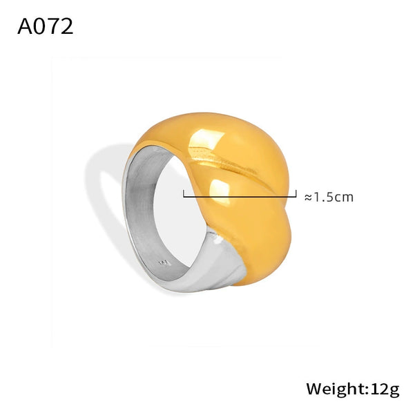 Wholesale Geometric Gold Ring Titanium Steel Electroplated Light Luxury Women's Fashionable Accessory