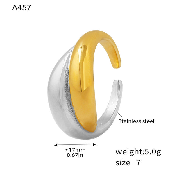 Wholesale Geometric Gold Ring Titanium Steel Electroplated Light Luxury Women's Fashionable Accessory