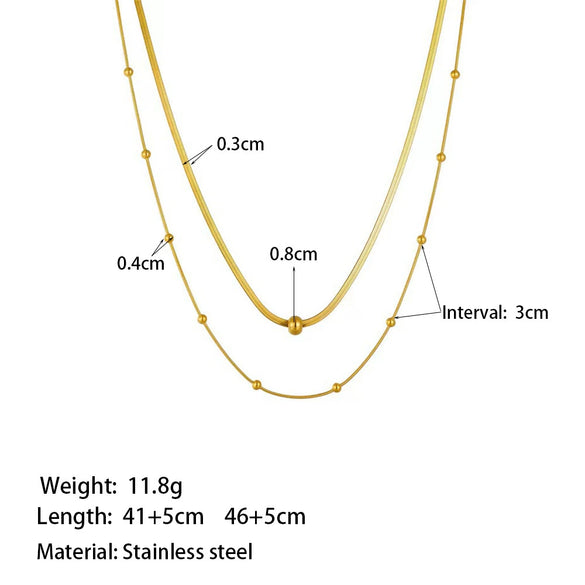 Wholesale Geometric Goldplated Snake Bone Chain Titanium Steel Jewelry Stacking Necklace For Women