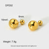Wholesale Geometric Goldplated Stainless Steel Double Ball Earrings For Women