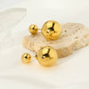 Wholesale Geometric Goldplated Stainless Steel Double Ball Earrings For Women