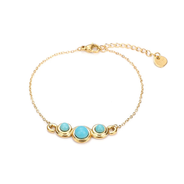 Wholesale Geometric Goldplated Stainless Steel Pendant Bracelet For Women
