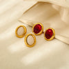Wholesale Geometric Hammered 18K Gold Plated Stainless Steel Earrings For Women
