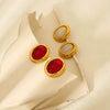 Wholesale Geometric Hammered 18K Gold Plated Stainless Steel Earrings For Women