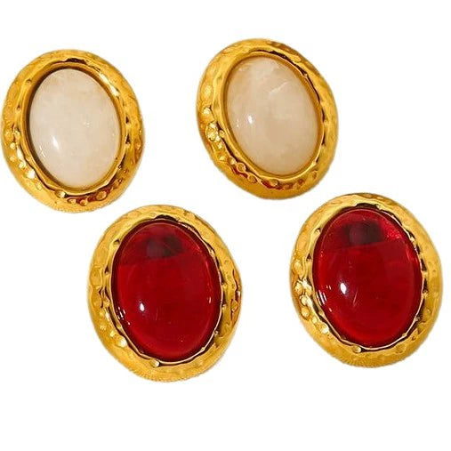 Wholesale Geometric Hammered 18K Gold Plated Stainless Steel Earrings For Women