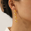 Wholesale Geometric Hammered Pattern 18K Gold Electroplated Stainless Steel Tassel Earrings For Women