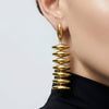 Wholesale Geometric Handassembled Water Drop Tassel Earrings For Women Stainless Steel 18K Gold Plated