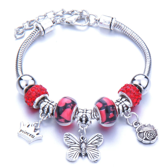 Wholesale Geometric Handmade Alloy Beaded Bracelet With Crown Pendant And Lobster Buckle For Couples